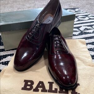 NWT vintage Bally Men's Deep Burgundy Leather Bilbao